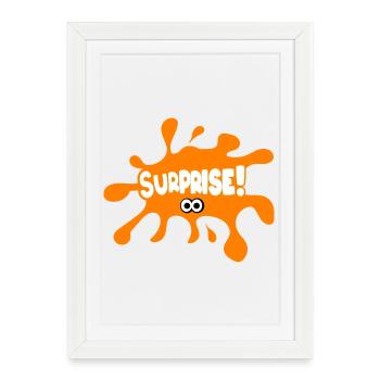 Surprise ! - Affiche encadrée (27 × 37 cm) - blanc - Devant
