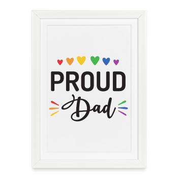 Papa fier - Affiche encadrée (27 × 37 cm) - blanc - Devant