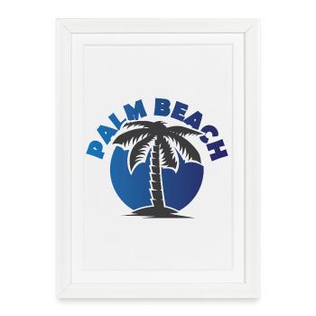 palm beach shirt palm trees sun beach icon icon - Framed poster (27 × 37 cm) - white - Front