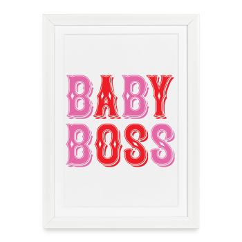Lettrage pour bébé au design ludique - Affiche encadrée (27 × 37 cm) - blanc - Devant