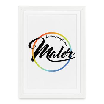 Peintre passionné - Affiche encadrée (27 × 37 cm) - blanc - Devant