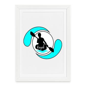 Kayak - Affiche encadrée (27 × 37 cm) - blanc - Devant