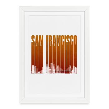 San Francisco Orange Skyline - Framed poster (27 × 37 cm) - white - Front