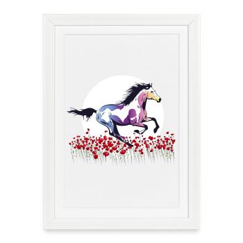 équitation filles rose sauvage LBGTQ fleurs nature - Affiche encadrée (27 × 37 cm) - blanc - Devant