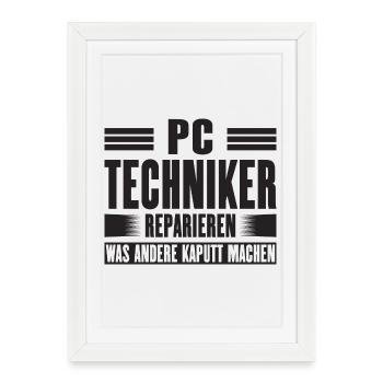 Service Technician Support Solution Quote Service PC - Framed poster (27 × 37 cm) - white - Front