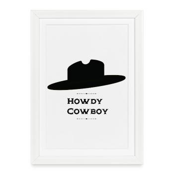 Howdy Cowboy - Affiche encadrée (27 × 37 cm) - blanc - Devant