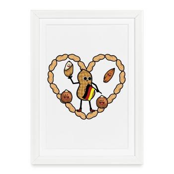 Noix allemande Cacahuète Noix du drapeau allemand - Affiche encadrée (27 × 37 cm) - blanc - Devant