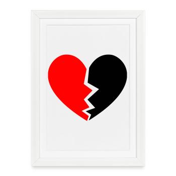 Cœur brisé - Gebrochenes Herz - Affiche encadrée (27 × 37 cm) - blanc - Devant