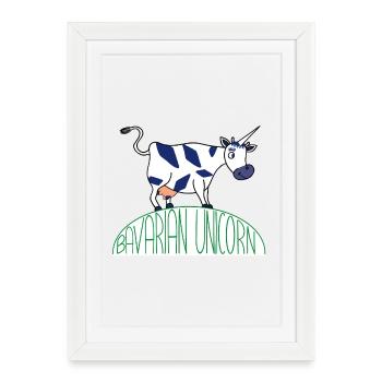 BAVARIAN UNICORN - Framed poster (27 × 37 cm) - white - Front