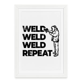 Repeat welding - Framed poster (27 × 37 cm) - white - Front