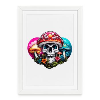 Skull Toadstool - Framed poster (27 × 37 cm) - white - Front