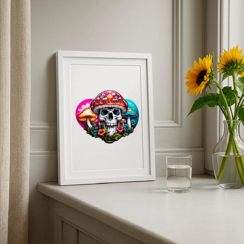 Skull Toadstool Framed poster (27 × 37 cm)