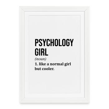 Psychologie Fille Drôle Dire - Affiche encadrée (27 × 37 cm) - blanc - Devant