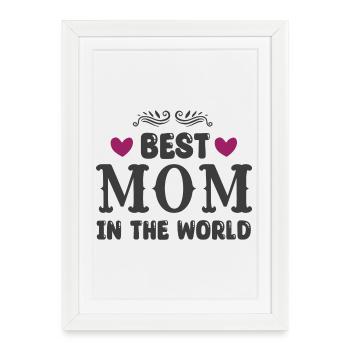 Meilleure maman du monde - Affiche encadrée (27 × 37 cm) - blanc - Devant