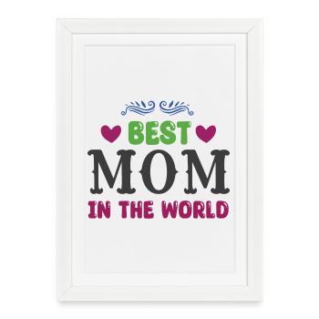 Meilleure maman du monde - Affiche encadrée (27 × 37 cm) - blanc - Devant