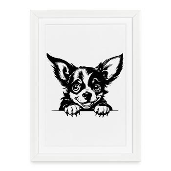 Naughty Chihuahua - Framed poster (27 × 37 cm) - white - Front
