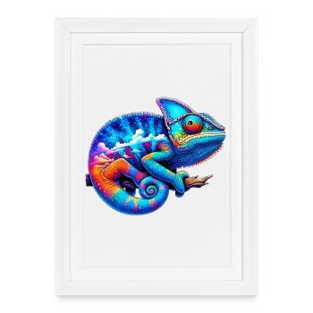 Caméléon - Affiche encadrée (27 × 37 cm) - blanc - Devant
