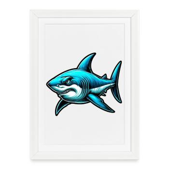 Requin - Affiche encadrée (27 × 37 cm) - blanc - Devant