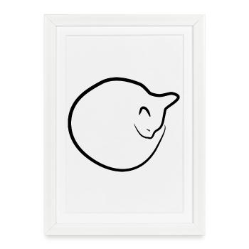 Cat Drawing - Framed poster (27 × 37 cm) - white - Front
