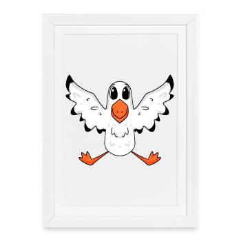 Mouette, Mer Du Nord, Oiseau - Affiche encadrée (27 × 37 cm) - blanc - Devant