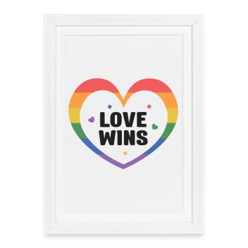 LGBTQ Pride Month - Love Wins - Framed poster (27 × 37 cm) - white - Front