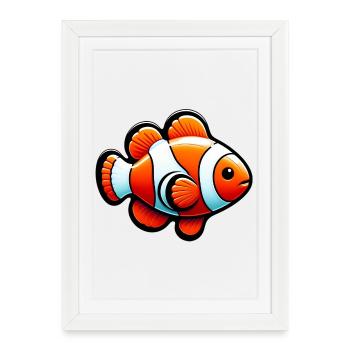 Poisson-clown - Affiche encadrée (27 × 37 cm) - blanc - Devant