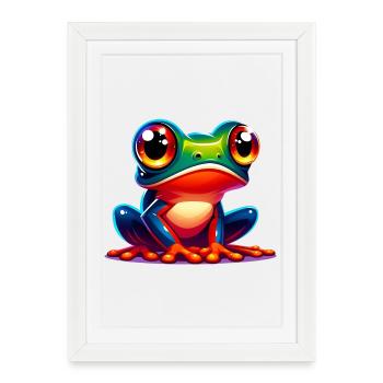 Grenouille - Affiche encadrée (27 × 37 cm) - blanc - Devant