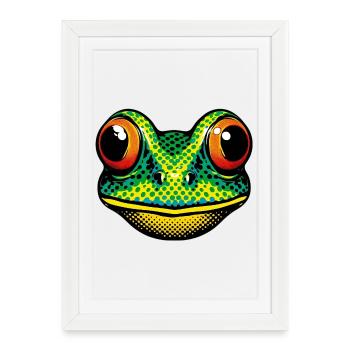 Grenouille - Affiche encadrée (27 × 37 cm) - blanc - Devant