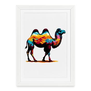 Chameau - Affiche encadrée (27 × 37 cm) - blanc - Devant