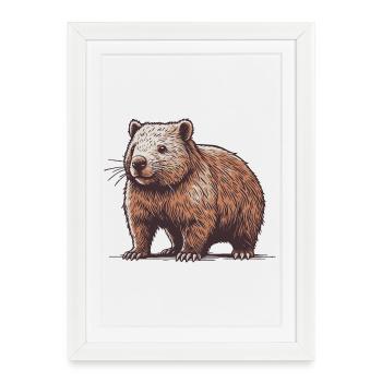 Wombat - Framed poster (27 × 37 cm) - white - Front