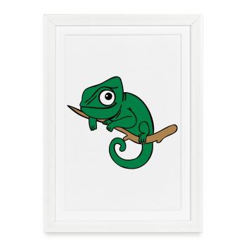 Lui le Caméléon, Tricolore - Affiche encadrée (27 × 37 cm) - blanc - Devant