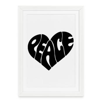 Peace Heart Font - Framed poster (27 × 37 cm) - white - Front