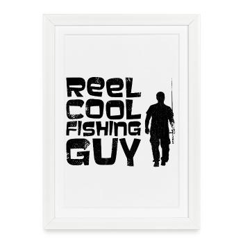 Pêcheur - Affiche encadrée (27 × 37 cm) - blanc - Devant