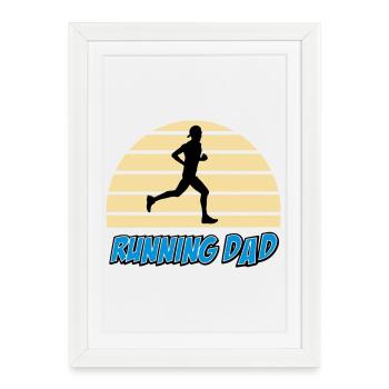 Running dad - Affiche encadrée (27 × 37 cm) - blanc - Devant