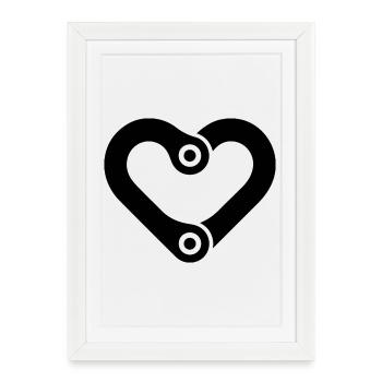Cycling Heart Chain Link - Framed poster (27 × 37 cm) - white - Front