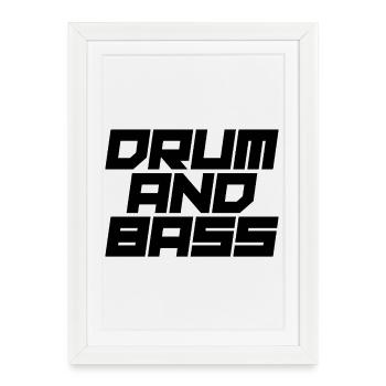 Conception audacieuse du logo Drum and Bass - Affiche encadrée (27 × 37 cm) - blanc - Devant