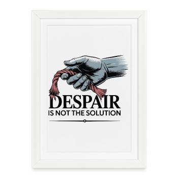 Resilient Hand Holding Frayed Rope - Framed poster (27 × 37 cm) - white - Front