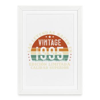 1995 Retro Vintage Birthday Gift - Framed poster (27 × 37 cm) - white - Front