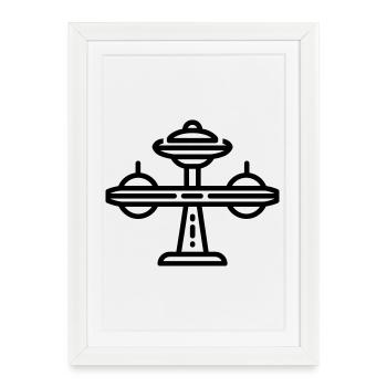 station spatiale - Affiche encadrée (27 × 37 cm) - blanc - Devant