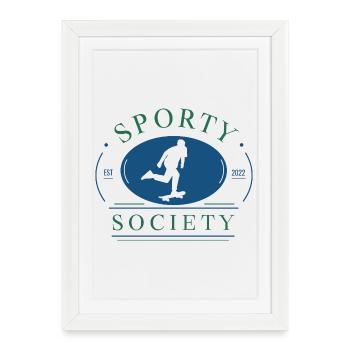 Haut de patineur urbain - Sporty Society - Affiche encadrée (27 × 37 cm) - blanc - Devant