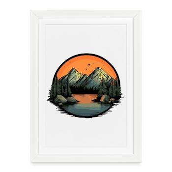 Mountains Nature - Framed poster (27 × 37 cm) - white - Front