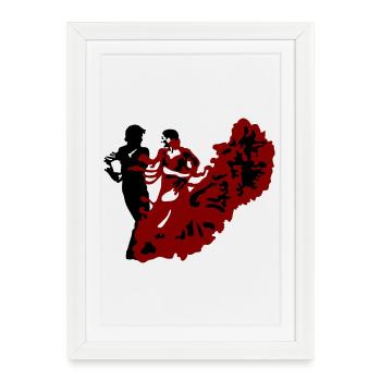 flamenco - Affiche encadrée (27 × 37 cm) - blanc - Devant