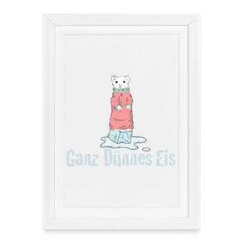 Ganz Dünnes Eis Deutscher Humor - Framed poster (27 × 37 cm) - white - Front