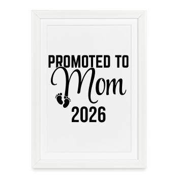 Promue Maman 2026 – Nouvelle Maman 2026 Design - Affiche encadrée (27 × 37 cm) - blanc - Devant