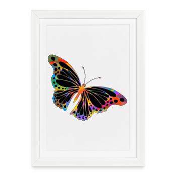 papillon - Affiche encadrée (27 × 37 cm) - blanc - Devant