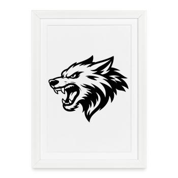 Wolf Head - Framed poster (27 × 37 cm) - white - Front
