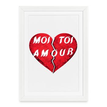 Broken Heart YOU LOVE ME – Design Valentine's Day amo - Framed poster (27 × 37 cm) - white - Front