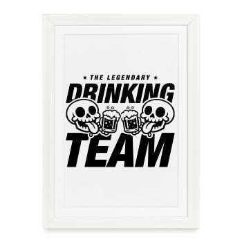 Bière Squelette de l’équipe de boisson - Affiche encadrée (27 × 37 cm) - blanc - Devant
