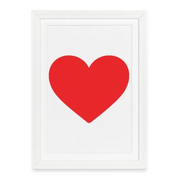 Red Heart – Minimalist Heart Icon - Framed poster (27 × 37 cm) - white - Front