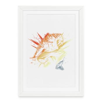 Breakdancer Drawing Vintage - Framed poster (27 × 37 cm) - white - Front